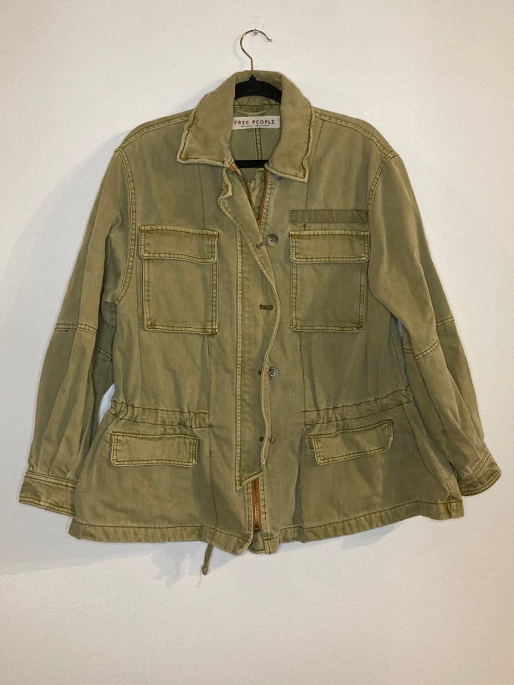 free people seize the day cotton military utility jacket